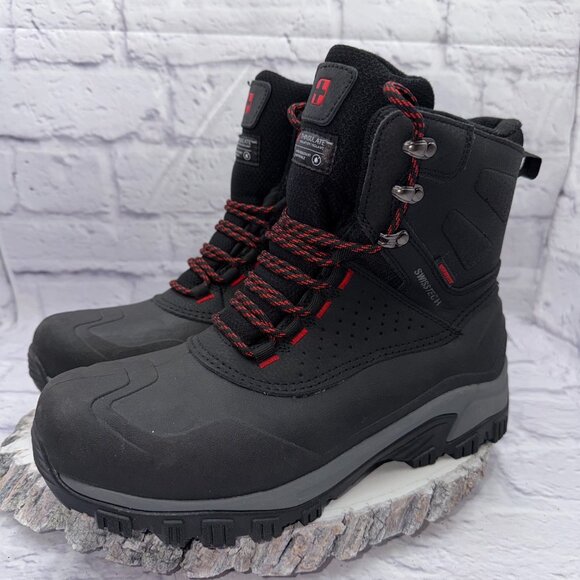 Swiss Tech Mens 3M 200g Thinsulate Waterproof Insulated Boots Size 8 Black - Picture 5 of 10